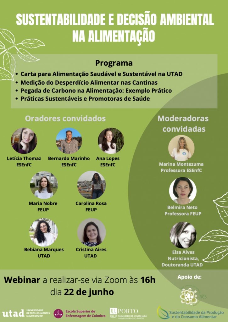 WEBINAR SUSTENTABILIDADE E DECISÃO AM BIENTAL NA ALIMENTACAO