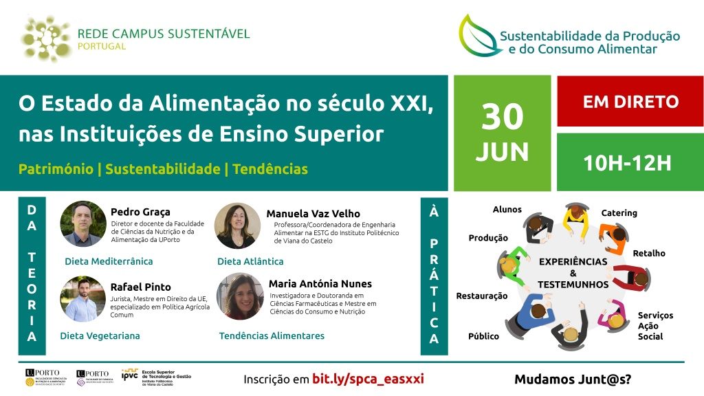 Webinar "O estado da alimentação, no século XXI, nas Instituições de Ensino Superior