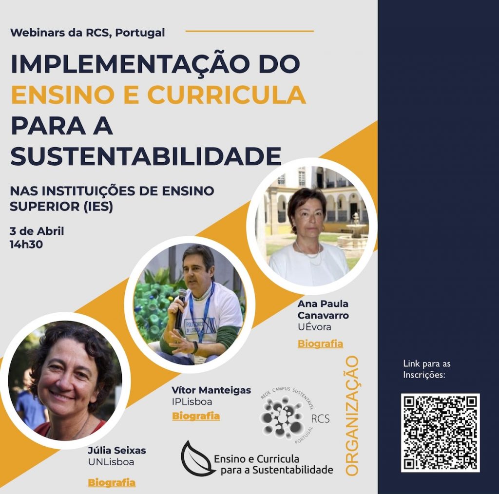 Webinars - Ensino e curricula para a sustentabilidade nas IES